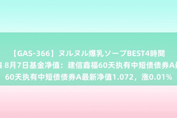 【GAS-366】ヌルヌル爆乳ソープBEST4時間 マットSEX騎乗位特別編 8月7日基金净值：建信鑫福60天执有中短债债券A最新净值1.072，涨0.01%